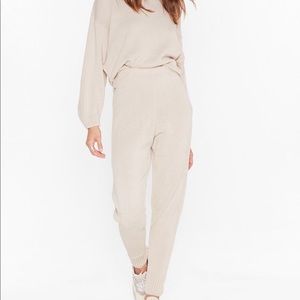 Two piece knit loungewear set